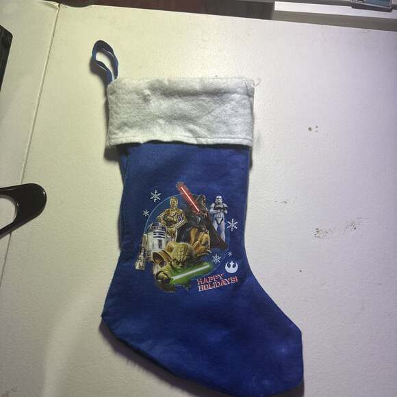 Star Wars Felt Christmas Stocking - Darth Vader, Yoda 'Happy Holidays!' - Picture 2 of 3